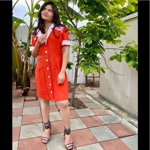 Vintage orange collar dress